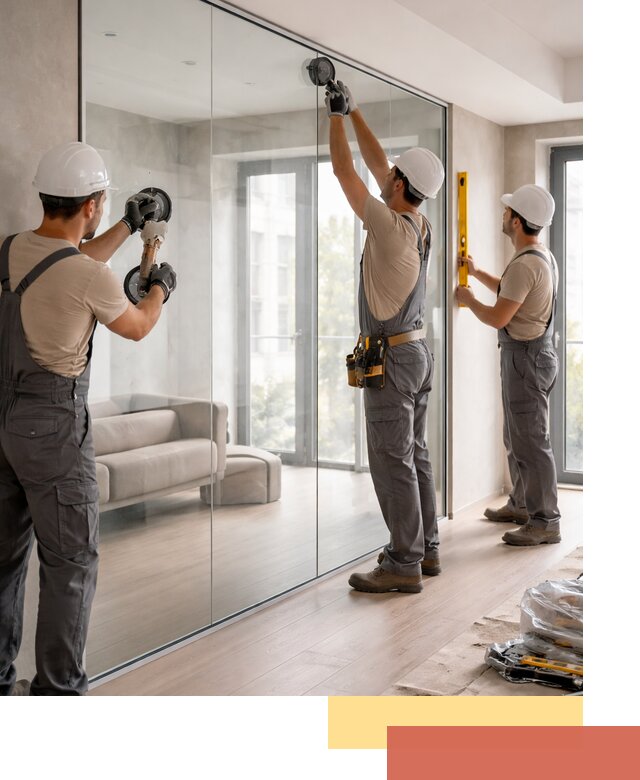 Перегородки из закаленного стекла в Великом Устюге для офисов и квартир