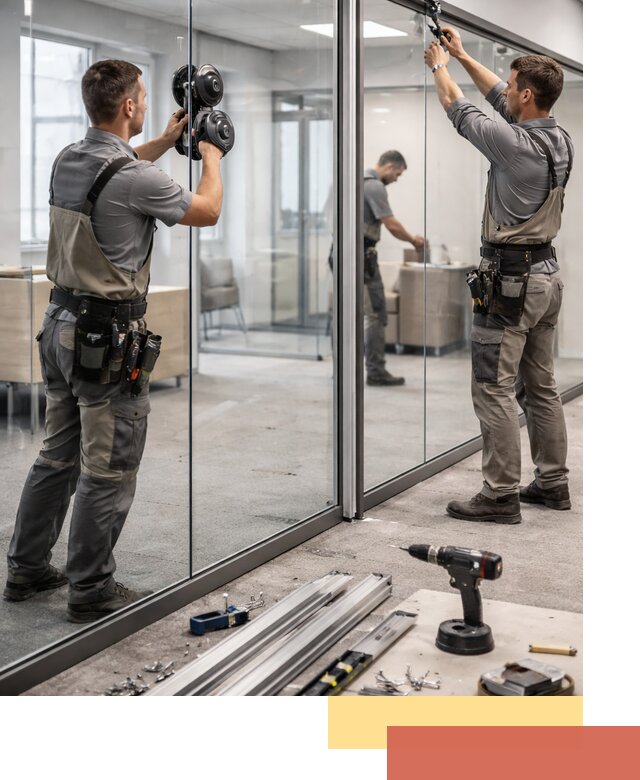 Стеклянные офисные перегородки под ключ в Великом Устюге