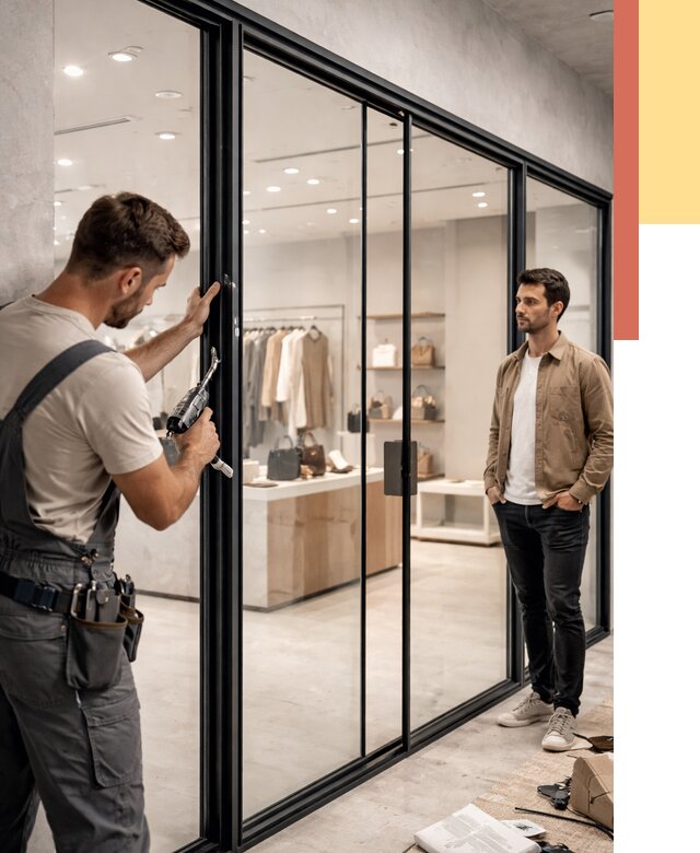 Стеклянные перегородки для магазинов в Великом Устюге от 8347 руб. под ключ | ОТДЕЛОЧНИК-Влс