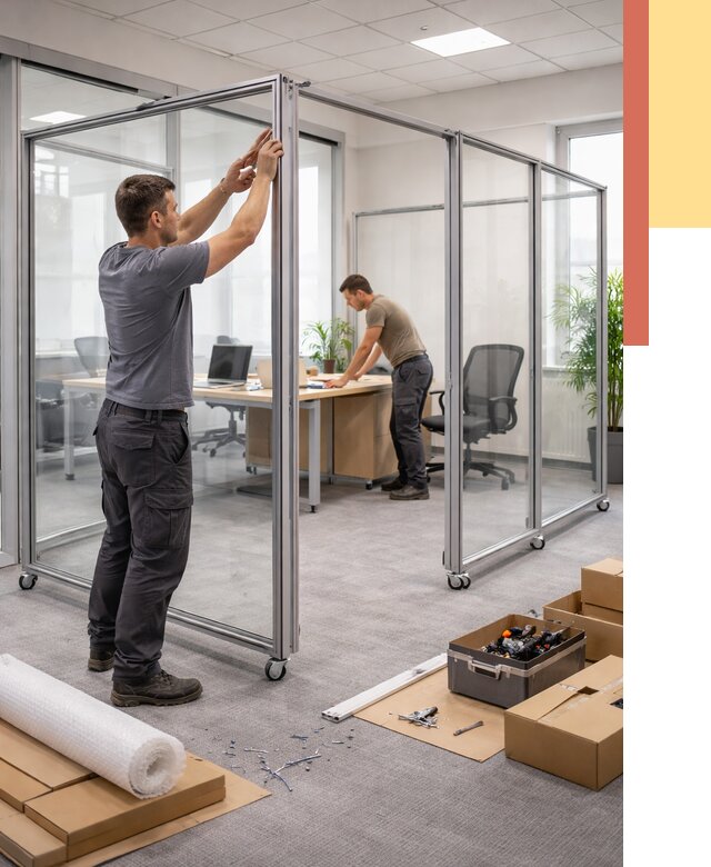 Мобильные офисные перегородки в Великом Устюге от 12724 руб. — установка под ключ | ОТДЕЛОЧНИК-Влс