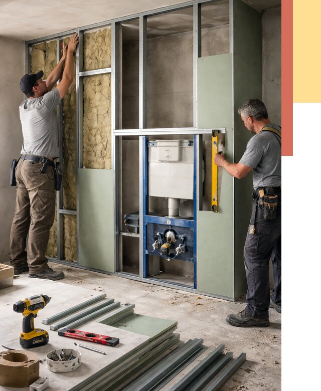 Установка сантехнических перегородок в Великом Устюге от 8652 руб. | ОТДЕЛОЧНИК-Влс