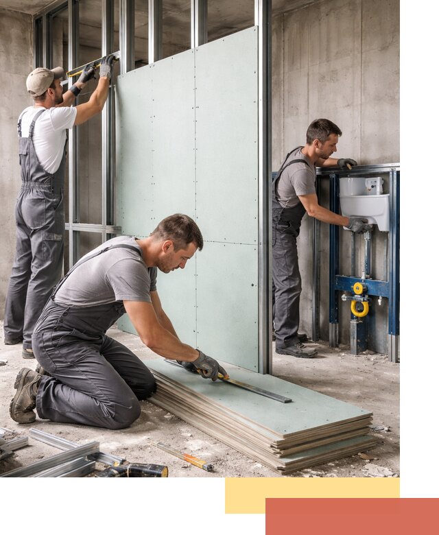 Монтаж и ремонт сантехнических перегородок в Великом Устюге