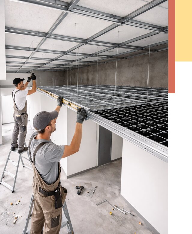 Монтаж потолка грильято в Великом Устюге от 458 руб./м² — быстрая сборка под ключ | ОТДЕЛОЧНИК-Влс