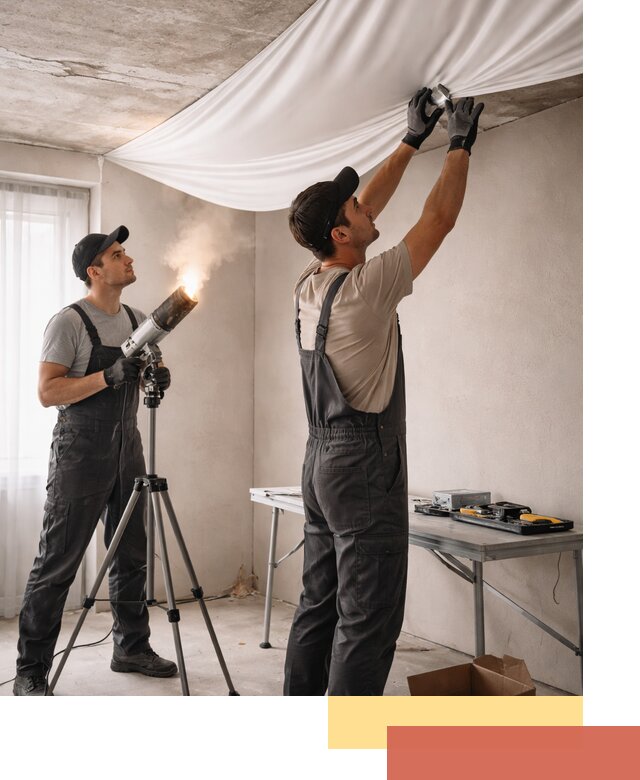 Установка натяжного потолка под ключ в Великом Устюге