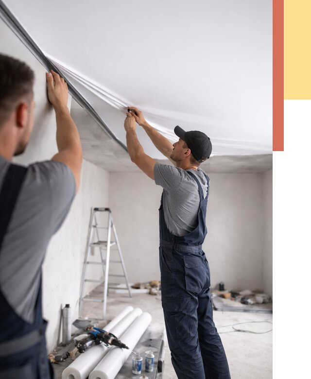 Монтаж матового натяжного потолка в Великом Устюге от 4581 руб./м² — быстро и недорого | ОТДЕЛОЧНИК-Влс