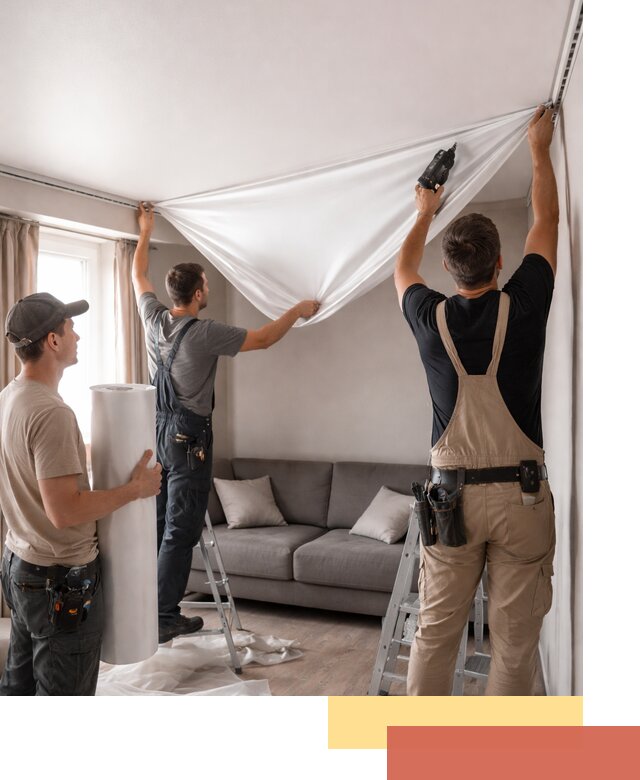 Монтаж сатинового натяжного потолка в Великом Устюге качественно и быстро