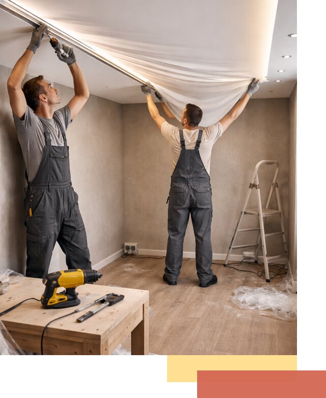 Монтаж натяжного потолка с подсветкой в Великом Устюге цена и сроки