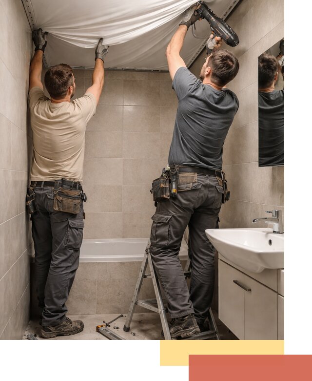 Монтаж натяжного потолка в ванной в Великом Устюге быстро и качественно