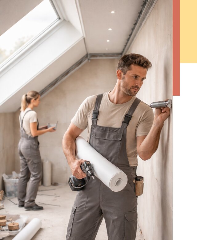 Монтаж натяжного потолка на мансарде в Великом Устюге от 3563 руб. | ОТДЕЛОЧНИК-Влс