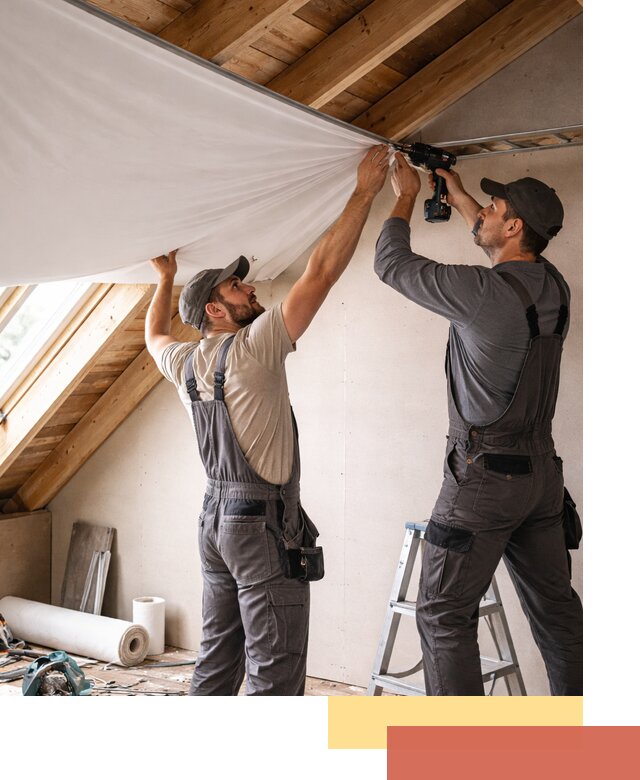 Монтаж натяжного потолка в мансарде в Великом Устюге