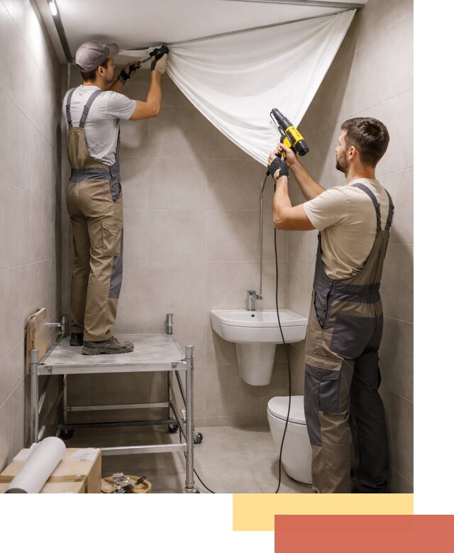 Монтаж натяжного потолка в санузле в Великом Устюге