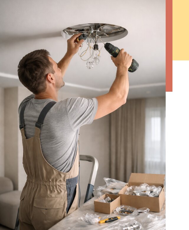 Установка люстры в натяжной потолок в Великом Устюге от 1221 руб. | Быстро и недорого — ОТДЕЛОЧНИК-Влс