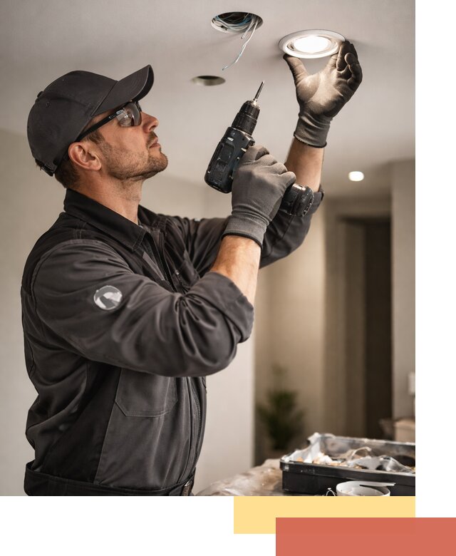 Установка точечных светильников в натяжной потолок в Великом Устюге