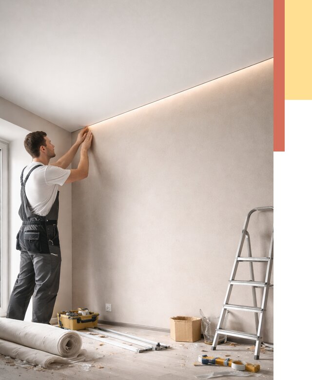 Теневые натяжные потолки в Великом Устюге от 8347 руб. под ключ | ОТДЕЛОЧНИК-Влс