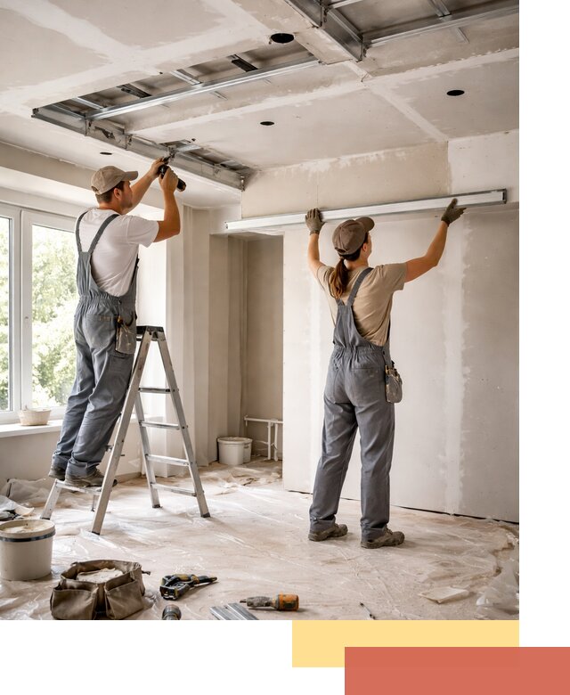 Монтаж многоуровневого потолка из гипсокартона в Великом Устюге