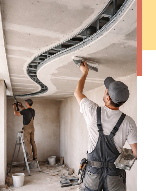 Криволинейный потолок из гипсокартона в Великом Устюге от 2138 руб./м2 | ОТДЕЛОЧНИК-Влс