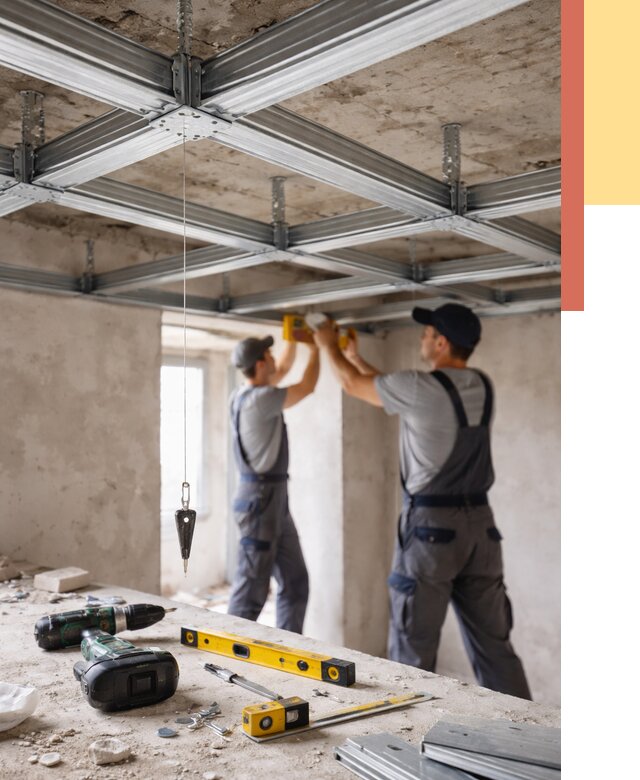 Монтаж каркаса потолка из профиля в Великом Устюге от 4581 руб. — услуги ОТДЕЛОЧНИК-Влс