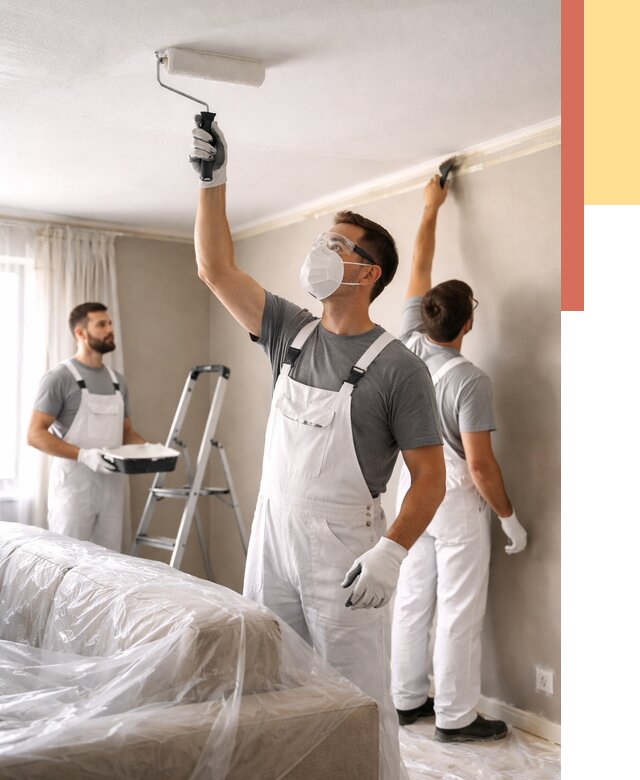 Покраска потолка водоэмельсионной краской в Великом Устюге от 2239 руб/м² — услуги под ключ | ОТДЕЛОЧНИК-Влс