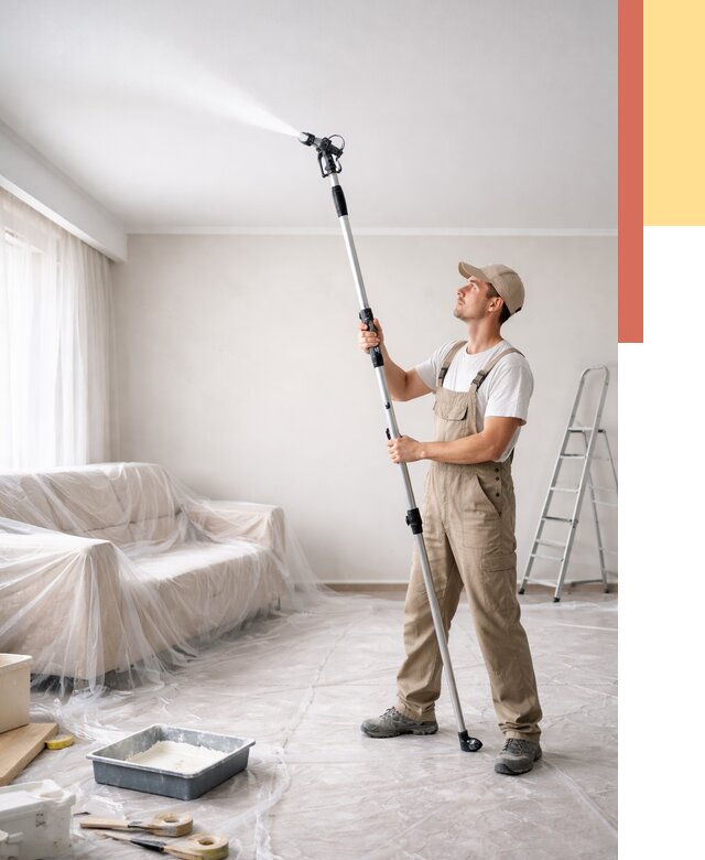 Покраска потолка краскопультом в Великом Устюге от 4581 руб. быстро и недорого | ОТДЕЛОЧНИК-Влс