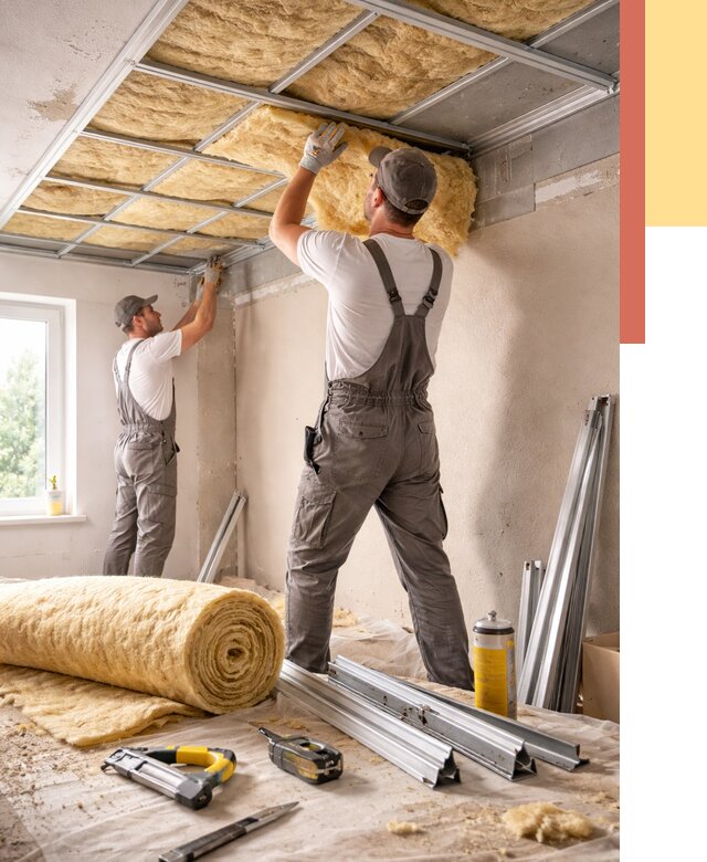 Утепление потолка в Великом Устюге от 7329 руб/м2 — недорого, быстро, под ключ | ОТДЕЛОЧНИК-Влс